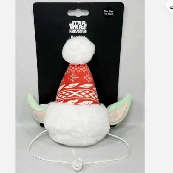 nwt STAR WARS Yoda Pet Hat Christmas Costume Mandalorian | Cat Dog One Size Red - Picture 1 of 1